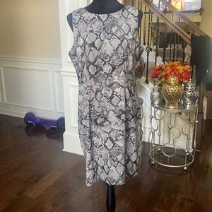 Snakeskin printed sheath dress